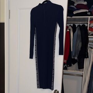 Michael Kors Dark Blue Long Sleeve Dress